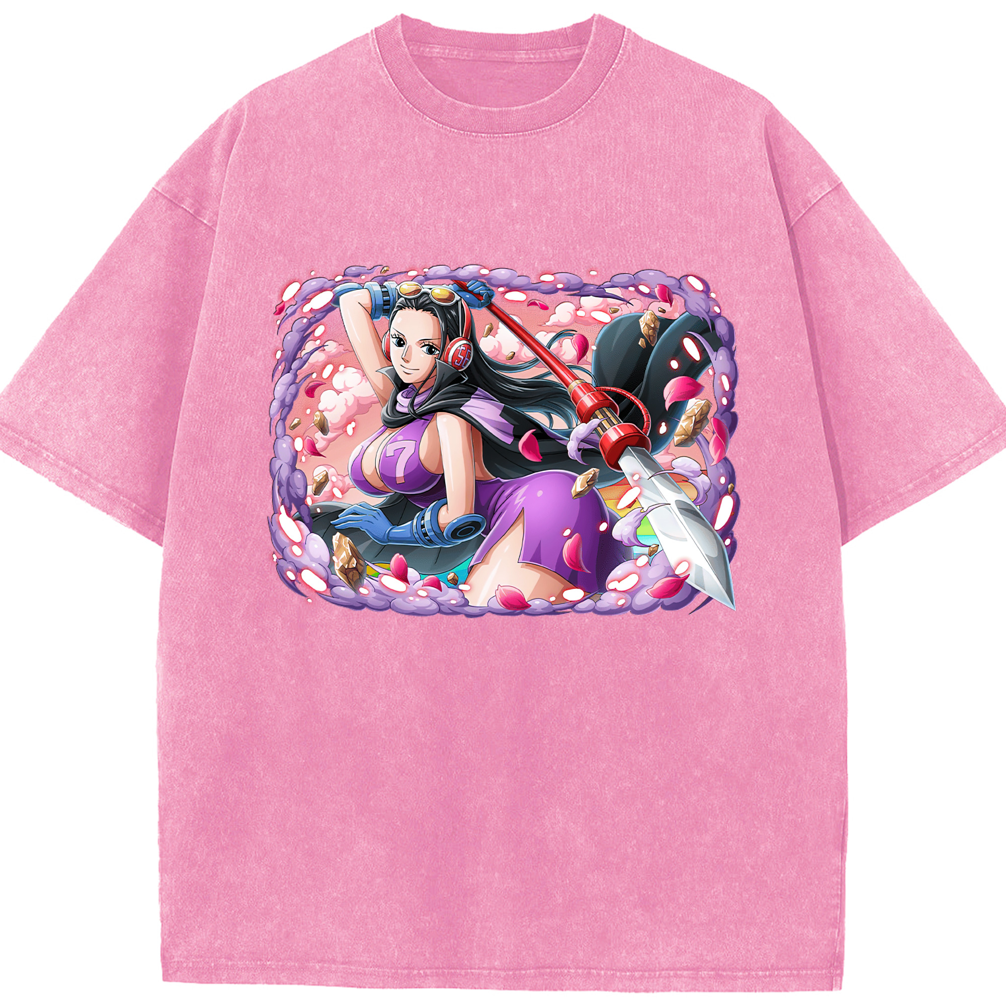 ワンピース ニコ・ロビン ONE PIECE Nico Robin 綿100% ヴィンテージ風 半袖Tシャツ（フロントプリント）